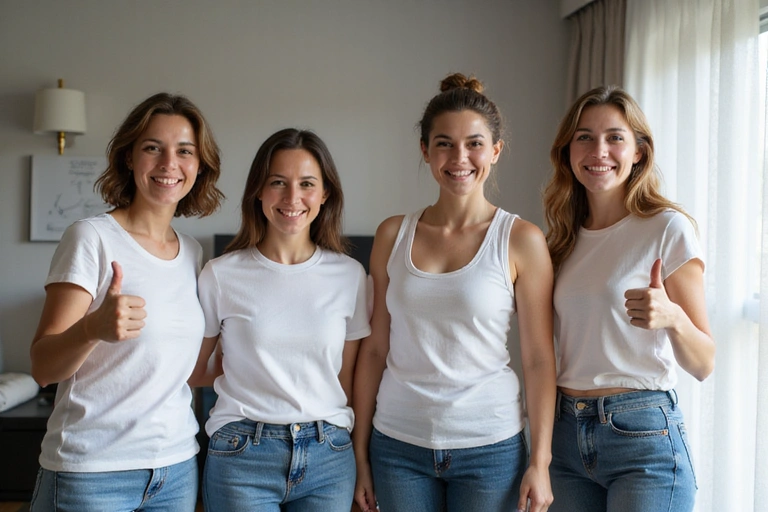 Boldog és elégedett ügyfelek mosolyognak és felemelik a hüvelykujjukat, miután sikeresen elérték egészségügyi céljaikat az Egeszutlife segítségével.